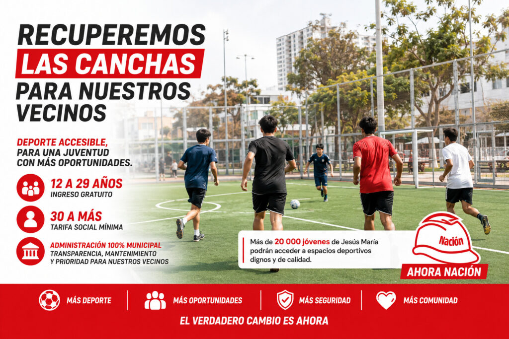 Recuperaremos las canchas deportivas para los vecinos de Jesús María